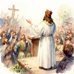 a highly detailed watercolor of prince as a preacher giving a sermon during the rapture, melee, congregation goes crazy, crowd uproar, lightning bolts, sunbeams, art by tim white, digital painting, artstation, smooth, super 8, dynamic lighting by delphin enjolras, ultrarealistic, cinematic, octane render
