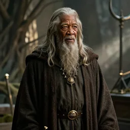 morgan freeman starring as gandalf in lord of the rings, cnn news footage.