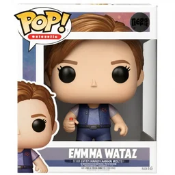 logo portrait of a funko - pop!!! of emma watson!!! 8 k marketing advertisement