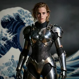emma watson wearing metal gear armor dramatic lighting art by Hokusai by Richard Schmid  artstation by greg rutkowski by trevor henderson by ross draws cinematic dramatic