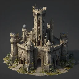 ancient castle, greg rutkowski, artstation, 3 d modeling, illustration, sci fi, fantasy