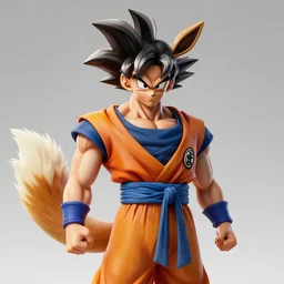 high resolution matte painting of anthro goku with mew tail and eevee ears at world tournament dragonball pokemon