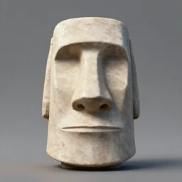 gigachad face as an Easter island head