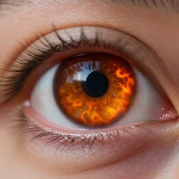 macro - shot, closeup of firey eye