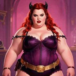 A beautiful portrait of 400-pound obese Jane Levy as 400-pound obese Poison Ivy from Batman movie, digital art by Eugene de Blaas and Ross Tran, vibrant color scheme, highly detailed, in the style of romanticism, cinematic, artstation, Greg rutkowski