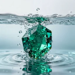 water made out of emerald, 4k