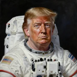 trump as an astronaut, oil on canvas, intricate, portrait, 8 k highly professionally detailed, hdr, cgsociety