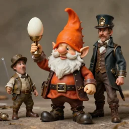 steampunk orange mohawk Streetfighter Gnome Santa twirling an egg brandishing winslow homer craig j. spearing thomas eakins