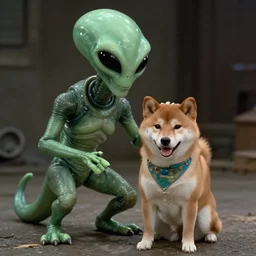 a screenshot of the alien movie in 1 9 7 9 but the alien is a shiba inu dog