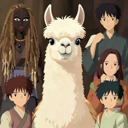 llama with dreadlocks, pixiv fanbox, makoto shinkai takashi takeuchi studio ghibli, akihiko yoshida, yoshitaka amano, wangechi mutu, clean cel shaded vector art. shutterstock. behance hd by lois van baarle, artgerm, helen huang, rossdraws, illustration