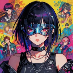 beautiful portrait anime painting of a japanese lo - fi hiphop cyberpunk masked attractive teenage princess assassin, by james jean, rolf armstrong, james c. christensen, lise deharme, gaston bussiere, j. c. leyendecker, craig mullins. trending on artstation, 8 k, masterpiece, graffiti, intricate detail, golden ratio illustration, face enhance