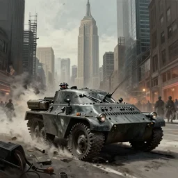 new york invaded by nazis, concept art