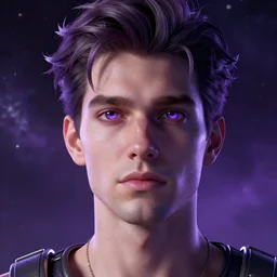 man made of purple space extremely detailed photo realistic