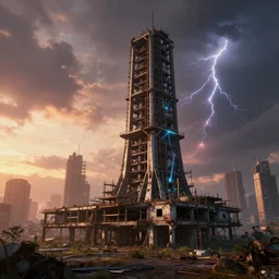 a beautiful detailed render of city industrial architecture abandoned missile launch facility architecture unfinished building by liam wong, at dusk synthwave sunset at dawn magic realism laser otherworldly sunlight thunderstorm tron azeroth steampunk hyperrealism lightpaint, archdaily, wallpaper, highly detailed, trending on artstation.