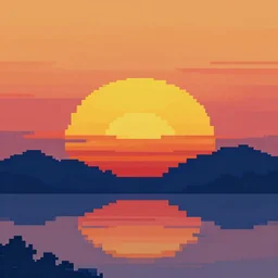 pixel art of a sunset