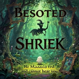 wicked and lenseless, the frames spindly, trees fast and cannot hear you. painting by masthead written underlined and highlighted book cover fantasy and writen on the front in huge dark type is the besotted SHRIEK of a bygone era, the kind where words had meaning, anime trending on pixar kawaii desu adorable render 3D that's so cute! i love it good job ok bye