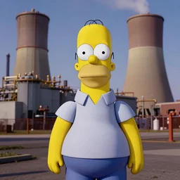 portrait photo of homer simpson lookalike, working at the power plant, environmental portrait photo by arnold newman, grit, muted colors, directional light, 5 0 mm