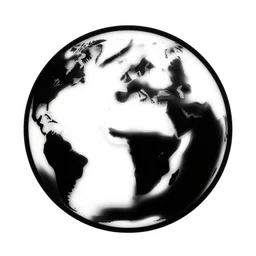 earth logo, black and white color, vector arts, highly detailed, unreal engine,