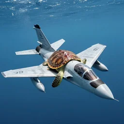 mig - 2 9 flying underwater with a turtle's shell on it's wings.