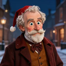 ebenezer scrooge from a christmas carol, portrait, playful style, digital rendering, 8 k