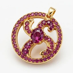 ornate gold ouroboros ruby sparkling jewelry macro product photo