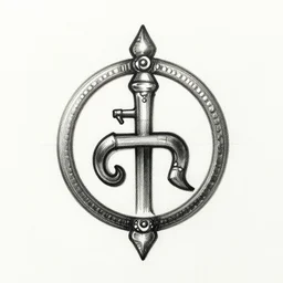 beautiful digital ink sketch, a hindu symbol