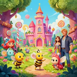photo of wood by artgerm and greg rutkowski and magali villeneuv : 2 whimsical fairy wonderland vibrant colors candyland wonderland : 4 art beeple, by thomas kinkade hearstone league of legends dofus : 6