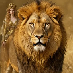 highly detailed portrait of a majestic lioness queen in the form of a beautiful woman. d & d. art by donato giancola, eugene delacroix, evelyn de morgan, bastien lecouffe - deharme. trending on artstation, intricate details, energetic composition, golden ratio, concept art, illustration, elegant art, global illuminaition