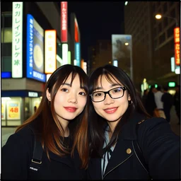 lain iwakura and asuka langley as instagram influencers, dslr, nikon, selfie