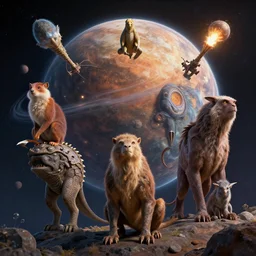 creatures on a different planet, photorealistic, artstation