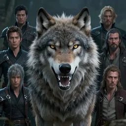 a fancy portrait of a zombiefid wolf with crystal teeth by Greg Rutkowski, Sung Choi, Mitchell Mohrhauser, Maciej Kuciara, Johnson Ting, Maxim Verehin, Peter Konig, final fantasy , mythical, 8k photorealistic, cinematic lighting, HD, high details, atmospheric,