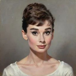 oil painting of Audrey Hepburn by Margaret Keane