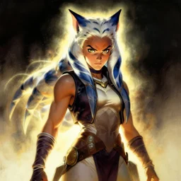 Ahsoka with light by frank Frazetta