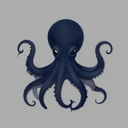 octopus logo painting by tim biskup, matte background, digital painting, minimal, trending on artstation