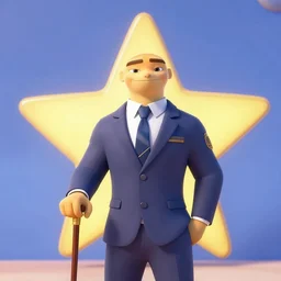 zootopia character, stars, sincere, modern maximalist suit, is ( ( holding a cane ) ). light dust, magnificent, hyperdetailed, theatrical, painted by jean honore fragonard and greg rutkowski