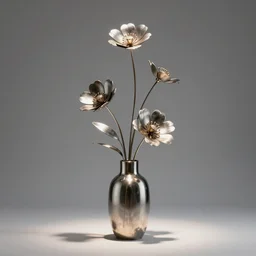 i dream of a vase flowers, modern, studio, metal flowers sculpture, studio light