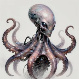 digital portrait of octopus alien in the style of horizon zero dawn, machine face, intricate, elegant, highly detailed, digital painting, artstation, concept art, smooth, sharp focus, illustration, art by artgerm and greg rutkowski and hr giger, zdzisław beksinski, horror, slimy, 8 k