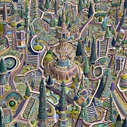 looking down at a distant, fabulous, otherworlds forest in a wonderful fantasy world, ultrarealistic, ultradetailed, 8 k