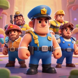 picture of 👮, clash royal style characters, unreal engine 5, octane render, detailed, brawl stars, cinematografic, cinema 4 d, artstation trending