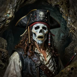 photo of a pirate ghost portrait in a grotto, photorealistic, dark, atmospheric lighting, painted, intricate, ultra detailed, well composed, best on artstation, cgsociety, epic, stunning, gorgeous, intricate detail, wow, masterpiece