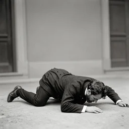 a guy crawling instead of walking in the 1800s