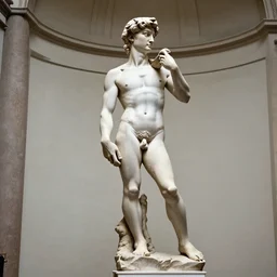 the statue of david but as a woman instead, full body