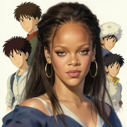 buff rihanna, portrait shinkai makoto studio ghibli studio key hideaki anno sakimichan stanley artgerm lau rossdraws james jean marc simonetti elegant highly detailed digital painting artstation pixiv