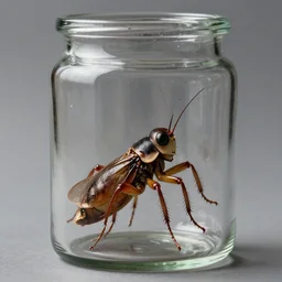 within a simple clear glass jar there resides a violent cricket mutant viciously snaps at all who dare draw near its poisonous mandibles john william waterhouse giorgio de chirico zdizlaw beksinski marc simonetti ross tran ruan jia edward hopper graham sutherland greg rutkowski james gilleard anton semenov