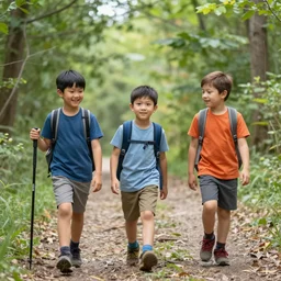 kids going on a hike, photograph, national geographic