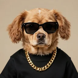 huggy wuggy wearing shades and a gold chain