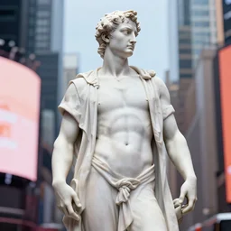 extremely detailed renaissance sculpture of walter white by michelangelo, standing in times square, 3 d render, hyper detailed, sharp focus, 8 k resolution