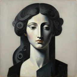 epic concept art. abstract beautiful female one face silhouette mixing with black and color. abstract sculpture. art deco swirls. minimalism. 8 k render, realistic, photography, hyper realistic painting. fractured masterpiece, michelangelo, francois boucher, botticelli. matte painting. greg rutkowski, wlop, victo ngai, kandinski