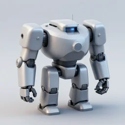 bulky cubical industrial cyborg