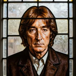 john lennon, portrait, stained glass,
